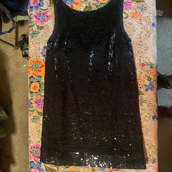 Vintage free people black sequin shift cocktail dress size 4 - Picture 2 of 11